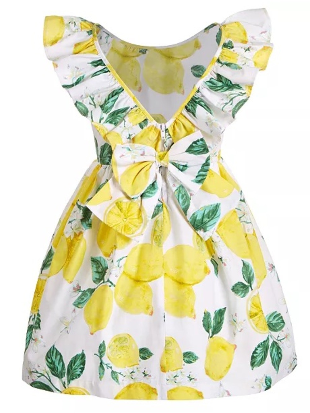 Bonnie Jean 2T Yellow and Green Lemon Print Ruffle Dress